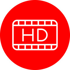 HD Film Vector Line White Circle Red