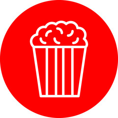 Popcorn Vector Line White Circle Red