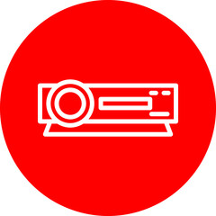 Projector Vector Line White Circle Red
