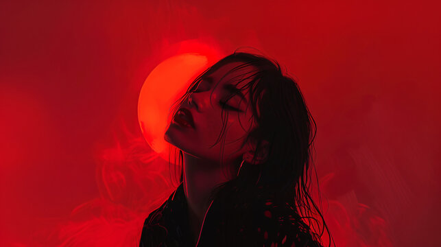 Ecstasy Woman Blood Moon