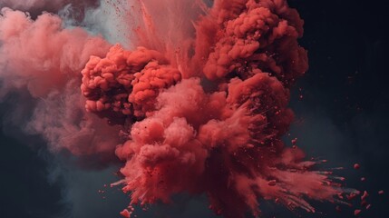 Red explosion smoke 