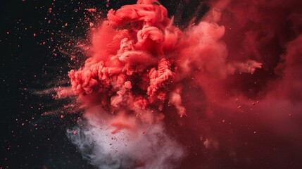 Red explosion smoke 