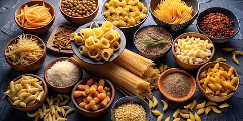 A Collection of Unique Pasta Shapes, Food Photography, Italian Cuisine, Pasta Variety,  Food Styling,  Pasta Shapes, Italian Food