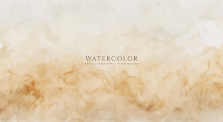 Abstract horizontal watercolor background. Neutral light colored empty space background illustration