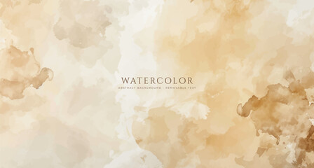 Abstract horizontal watercolor background. Neutral light colored empty space background illustration