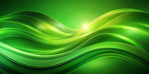 Fototapeta premium Abstract Green Waves, Green, Abstract, Nature, Lines