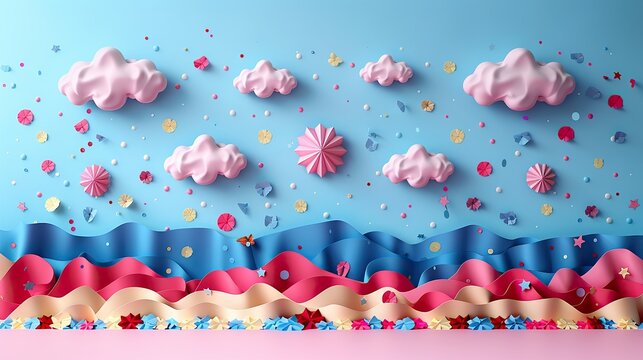 happy presidents day banner mockup,usa signs,confetti usa independence day american labor day memorial day us election concept