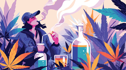 Booze dependence nicotine addiction marijuana growing