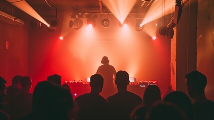 Electronic music pulses through a vibrant underground club, sparking creativity and uniting the space.