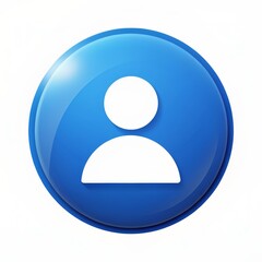 Blue Circle Profile Icon, 3D Illustration,  Blue Circle, White Icon, Person ,profile, icon