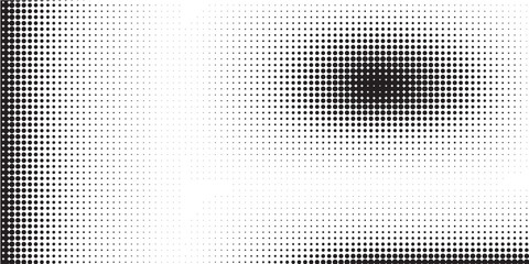 Halftone faded gradient texture. Grunge halftone grit background. White and black sand noise wallpaper. Retro pixilated vector backdrop