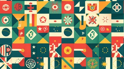 Abstract Pattern of Colorful Geometric Flags