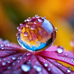 Close up shot of drop of water on a flower photography