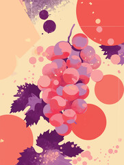 Collection of abstract wine-themed autumn illustrations, perfect for wine festivals and seasonal posters. Includes various frames for text with vibrant colors and intricate designs.