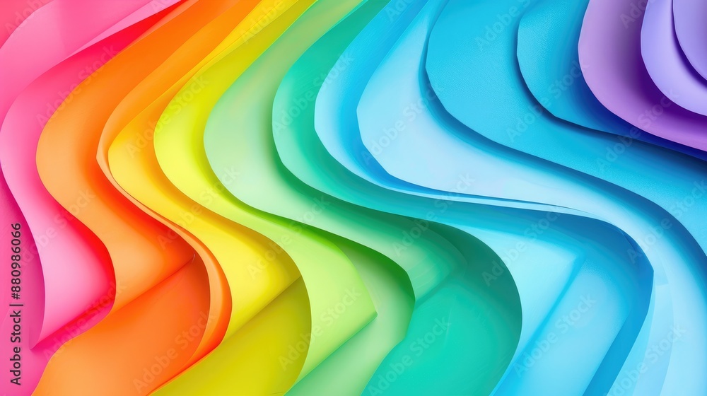 Poster top view of colorful paper background