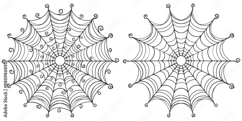 Poster vector set of spider web on white