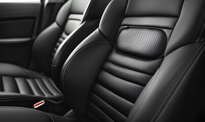 Leather car seats.car seat set 3d chair automobile leather rendering vehicle modern interior comfortable sport sofa black headrest comfort ornate dark elegance luxury