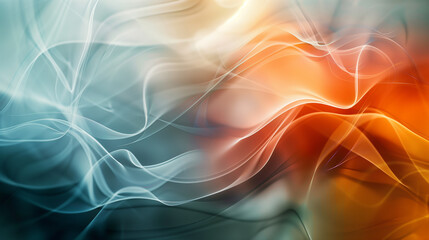 Soft and smooth abstract wavy teal and orange background