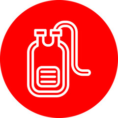 Blood Bag Vector Line White Circle Red