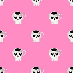 Obraz premium seamless pattern cute scull 