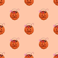 Seamless pattern ,Halloween , print, postcard,pumpkin 