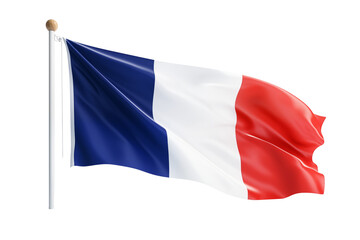 France flag on transparent background. France flag  isolated on transparent background png cutouts. Image for graphic designer. Image for flyers. Image for communication. Patriotic France.