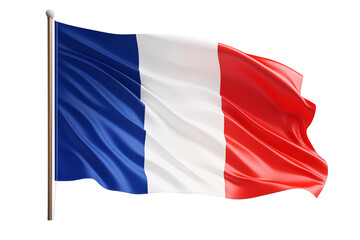 France flag on transparent background. France flag  isolated on transparent background png cutouts. Image for graphic designer. Image for flyers. Image for communication. Patriotic France.