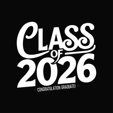 class of 2026 typography t shirt design