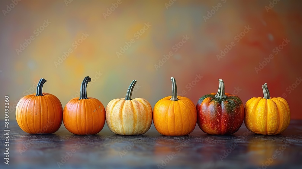 Wall mural pumpkins in a row