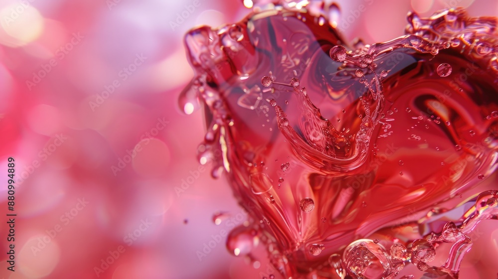 Poster a red heart-shaped object floating in calm water