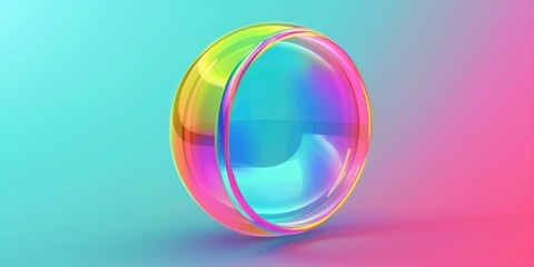 A vibrant object on a pink and blue background