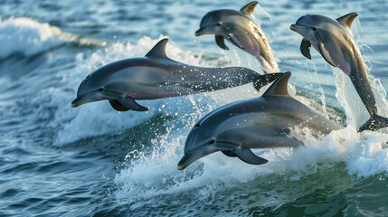 Fototapeta premium 海を泳ぐイルカ