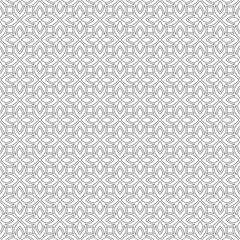 Seamless pattern with line shapes of black flower petals on a white background. Suitable for various design purposes of textiles, tiles, wallpapers, backgrounds, etc.
