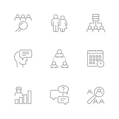 Fototapeta premium Set line icons of sociology