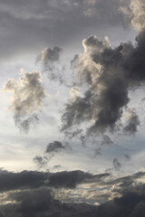 clouds with different shapes evening sunset 