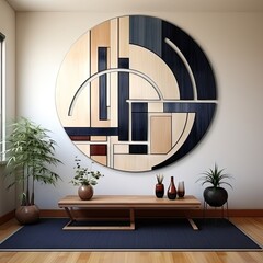 abstract painting on a wooden floor
