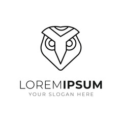 Minimalist Owl bird logo design Vector. Owl Illustration