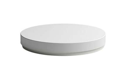 Minimalist white circular podium, perfect for product display or presentations. Modern design suitable for various promotional needs.