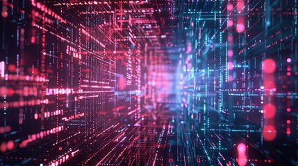 Fototapeta premium High-Speed Data Transmission Depicted in Digital Abstract Light Blur