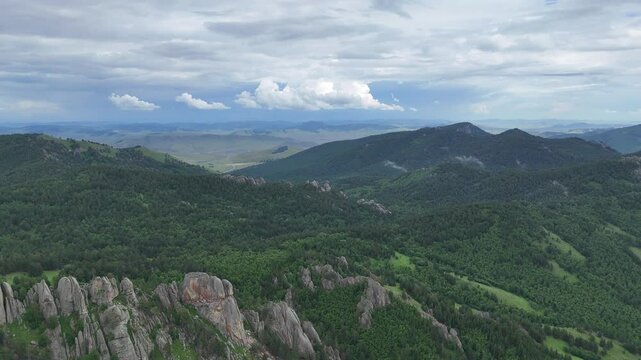 Mongolische Steppe Luftaufnahme 
