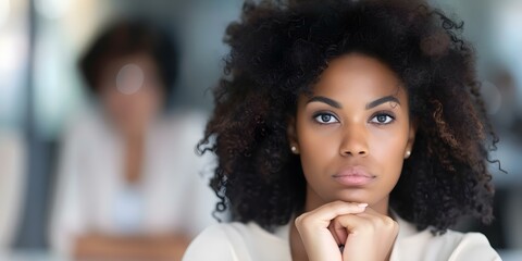 Challenges of Racial and Gender Discrimination Faced by African American Women in the Workplace. Concept Workplace Discrimination, Racial Bias, Gender Inequality, African American Women