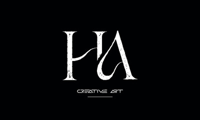 HA, AH, H, A abstract letters logo monogram