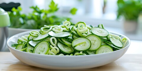 Obraz premium Creating zoodles with spiralizer in the kitchen for a healthy meal. Concept Healthy Eating, Kitchen Gadgets, Meal Prep, Cooking Techniques, Vegetable Recipes
