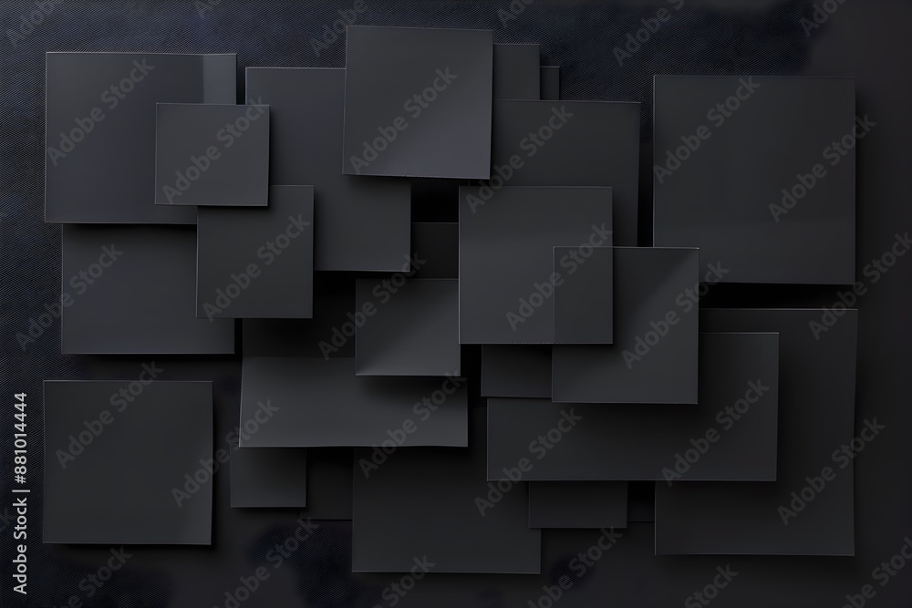 Poster black background with geometric shapes and angular triangles for modern minimalistic design, high re