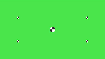 Green screen background, VFX motion tracking markers. Art design green screen backdrop template. Abstract concept video footage replacement tracking markers element.