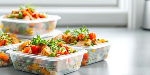 Efficiently plan weekly meal prep with batch cooking and Tupperware for convenience. Concept Meal prep, Batch cooking, Tupperware organization, Healthy recipes, Time-saving tips