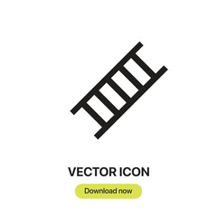 Ladder icon vector. Linear-style sign for mobile concept and web design. Ladder symbol illustration. Pixel vector graphics - Vector.