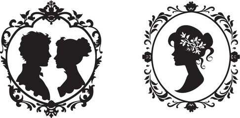 Vintage frames shape silhouette 