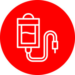 Obraz premium Transfusion Vector Line White Circle Red