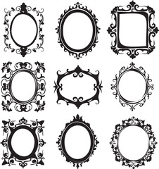 Vintage frames shape silhouette 